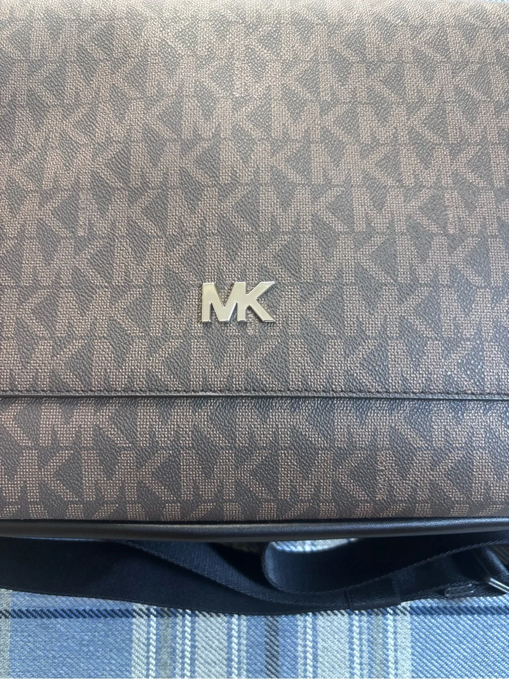 Michael Kors Brown MK Logo Messenger Bag